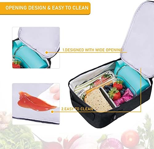 Yeniden kullanılabilir Öğle Yemeği Çantası Yalıtımlı yemek kabı Kadınlar Erkekler için yemek taşıma çantası Çocuklar