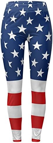 4th Temmuz Tayt Kadınlar için Vatansever Amerikan Bayrağı Streç Tereyağlı Yumuşak Pantolon Koşu Yoga Egzersiz Legging