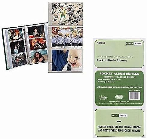 3 Halkalı Fotoğraf Albümleri için Pioneer Dolum Sayfaları, 4x6 inç Fotoğraflar, 5 Sayfalık Paket içerir.