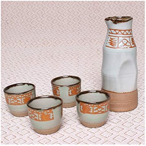 El yapımı Vintage Porselen Japon Kumtaşın Aşkına Set Oracle Kemikleri Traditonal Viski Şişesi El Boyalı Çömlek Şarap