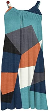 Yaz elbisesi Kadınlar için 2023 Moda Baskılı Kolsuz Scoop Boyun Seksi Sundress Casual Flowy Salıncak Plaj Elbiseleri