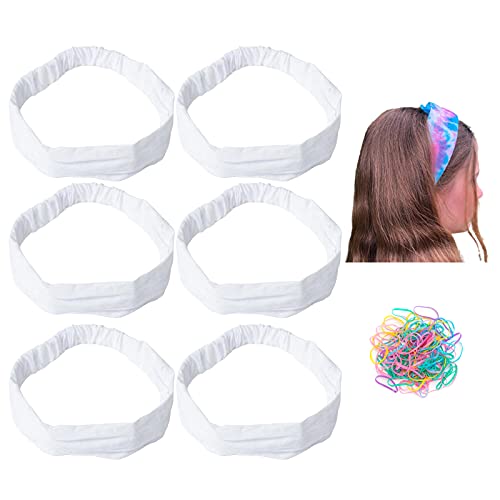RJMBMUP 6 Adet Beyaz pamuklu kafa bandı Batik Parti Malzemeleri, kaymaz Saç Elastik Kafa Wrap Tutucu Kadınlar için