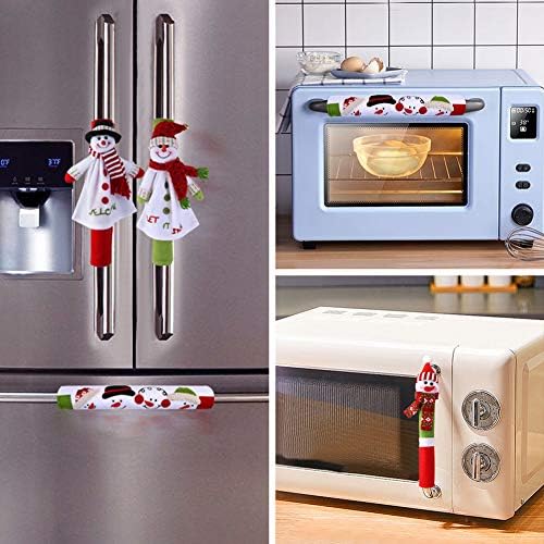 OurWarm Noel buzdolabı kulp kılıfı s 4 Set, Noel mutfak dekoru Kardan Adam Buzdolabı kapı kulp kılıfı Aletleri kulp