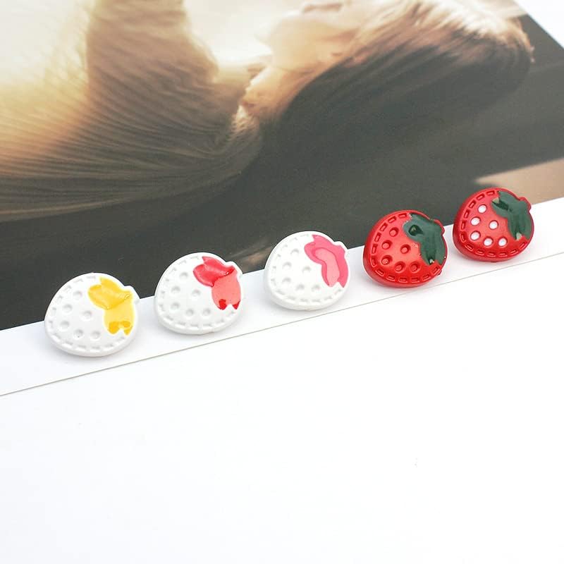 ZoTuoART 20 Adet 20mm Reçine Çilek Düğmeler-Şeker Renk Karikatür Çocuk Kazak Gömlek Düğmesi-DIY El Yapımı Giyim Aksesuarları