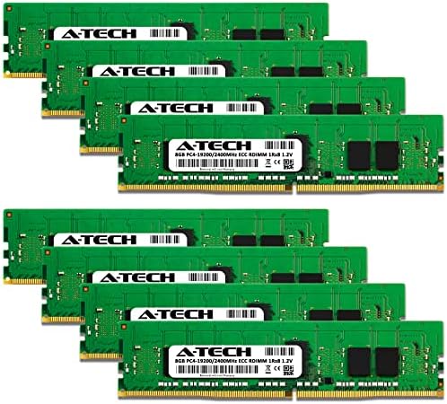 A-Tech 64GB Kiti (8x8GB) ram bellek için Supermicro SYS-6029U-E1CR4-DDR4 2400MHz PC4 - 19200 ECC Kayıtlı RDIMM 1Rx8