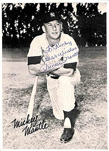 Yankees Mickey Mantle En iyi dileklerimle İmzalı 5x7 Fotoğraf PSA / DNA Slabbed-Beyzbol Slabbed İmzalı Kartlar
