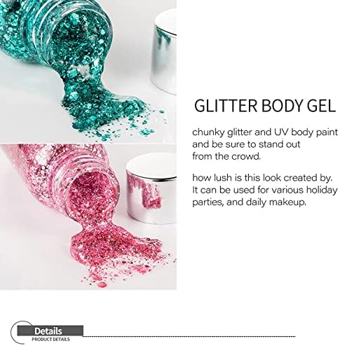 Sıvı Göz Farı Glitter Vücut Jel Festivali Glitter Kozmetik Yüz Saç Çivi Makyaj Uzun Ömürlü Köpüklü 30ml