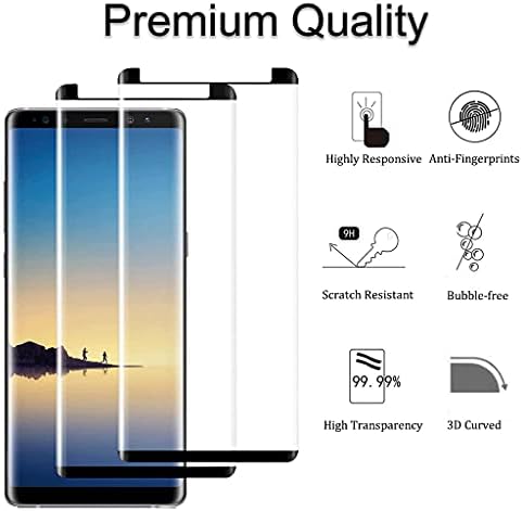 Micger Galaxy Note 8 Ekran Koruyucu 【2 + 2 Paket】 Kamera Lens Koruyucu, Kolay Kurulum, 3D Cam Tam Kapsama Samsung