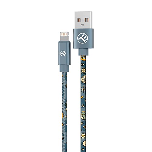 TELLUR Graffiti USB'den Yıldırım Kablosuna, 3A, 1m (Mavi)