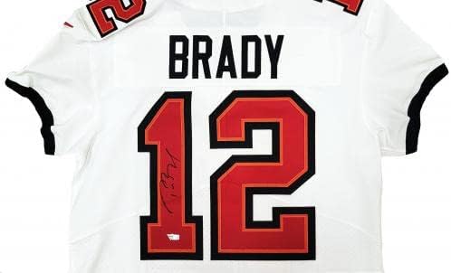 Tampa Bay Korsanları Tom Brady İmzalı Beyaz Nike Elite Forması Beden 44 Fanatikler Holo Stok 208711-İmzalı NFL Formaları