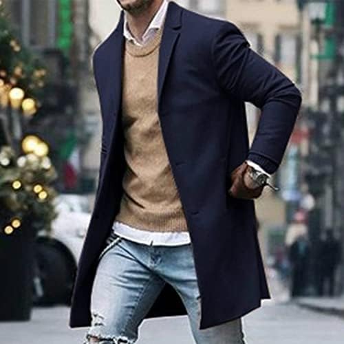 Erkek Casual Blazer Uzun Özel Ceketler Spor Ceket Orta Uzunlukta Takım Elbise Blazers Yaka Tek Göğüslü Ceket Özel