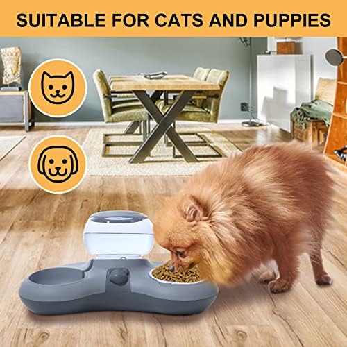 Otomatik Evcil Hayvan Besleyicileri-Hilal Şeklinde Kedi Maması Sebili, Sifon Prensibi Kedi Maması Su Kabı, Evcil Hayvan