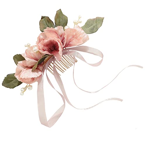 Coucoland Saç Combs için Kadın Aksesuarları-Düğün Çiçek Kız saç aksesuarı Gelin Headpieces için Düğün Yaprak ve Çiçek