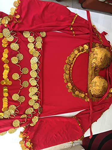 Mısır Oryantal dans kostümü Saidi Elbise, Baladi Galabeya, Fallahi Abaya, el yapımı işlemeli kıyafet cıngıllı şal