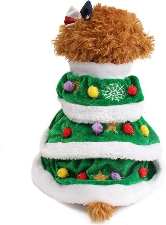 SÖZLÜ Köpek Kış Giysileri Noel Ağacı Köpek Pet Coat Sevimli ve Sıcak Köpek Kostümleri (L)