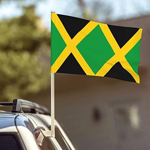 jamaika bayrağı Araba Bayrağı 12X18 İnç Çift Taraflı Araba Pencere Bayrağı Açık Araba Dekor Afiş