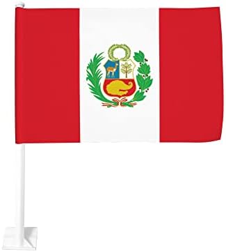 peru bayrağı Araba Bayrağı 12X18 İnç Çift Taraflı Araba Pencere Bayrağı Açık Araba Dekor Afiş