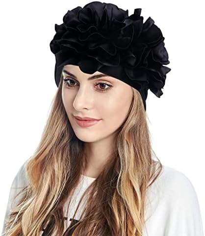 Bayan rahat büyük çiçekler Katı kafa şapka kap şapkalar islami türban kap Hımbıl beyzbol şapkası kulak ısıtıcıları