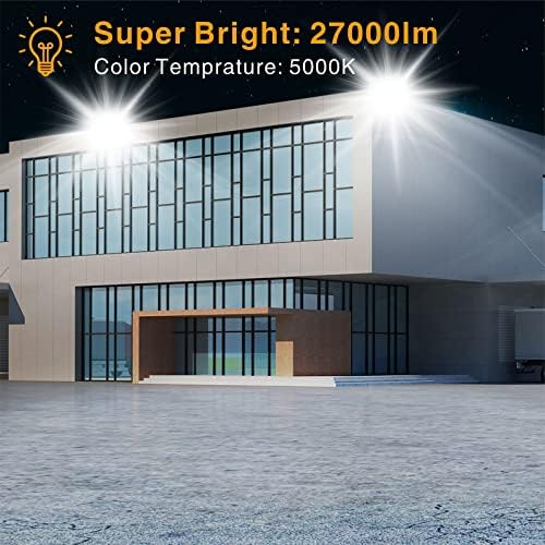 STASUN 2 Paket LED sel ışıkları açık, 300W 27000lm x 2 Açık alan aydınlatması, IP66 Su geçirmez Dış Projektör ticari