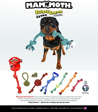 Mamut Evcil Hayvan Ürünleri Flossy Çiğniyor Ekstra Çok Renkli 4 Düğüm Halat Römorkör-Premium Pamuk – Köpekler için