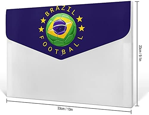 Brezilya Bayrağı Futbol Futbol Logo Baskılı Genişleyen Dosya Klasörleri Akordeon Belge Klasörü Organizatör Dekoratif