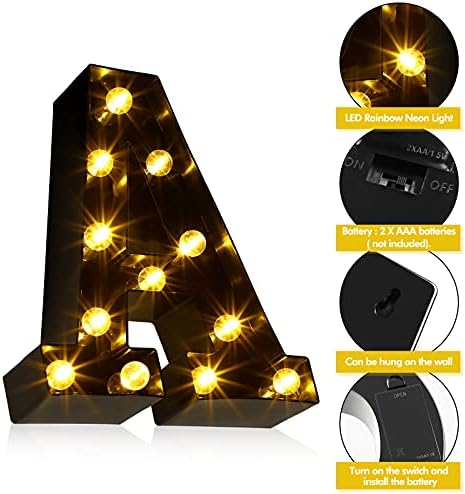 Siyah LED mektup ışıkları işareti LED alfabe harfler ışık mektup numarası sembol ışıkları ile kablosuz uzaktan kumanda