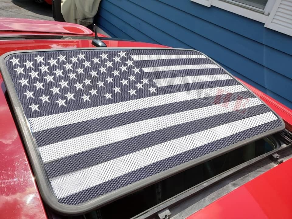 Kamyonlar için Xinghe Sunroof amerikan bayrağı çıkartmaları, kamyonlar için örgü siyah ABD bayrağı Sunroof çıkartmaları,