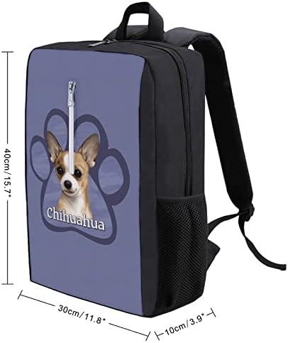 Chihuahua Köpek Paw Laptop Sırt Çantası Seyahat İş Sırt Çantası USB şarj portu ile İnce Sırt Çantası Bilgisayar omuzdan