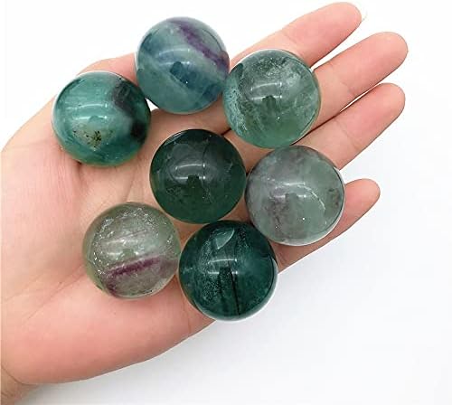 BİNNANFANG AC216 1 adet Doğal Mor Yeşil Florit Kuvars Kristalleri Küre Topu Taşlar Reiki Şifa DIY Hediye Doğal Taşlar