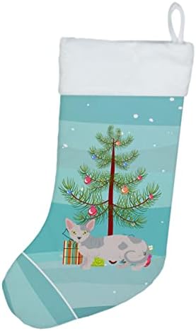 Caroline Hazineleri CK4655CS Minskin Kedi Merry Christmas Noel Çorap, Şömine Asılı Çorap Noel Sezon Parti Dekor Aile