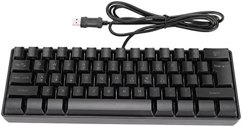 Kablolu Mekanik Oyun Klavyesi, RGB Arkadan Aydınlatmalı Kablolu Klavye Taşınabilir 61 Tuşları USB Kablolu PC Klavye,Ev