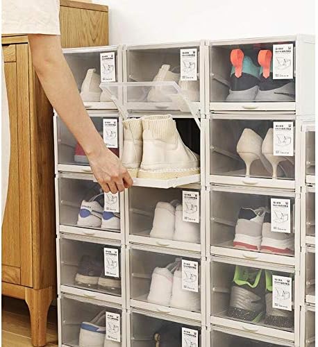 DİNGZZ ayakkabı rafı Plastik katlanabilir Istiflenebilir Ayakkabı Kutuları Ayakkabı Kutusu ayakkabı organizatörü Yüksek