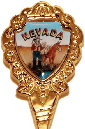 Nevada Eyaleti Hediyelik Eşya Altın Kaplama Koleksiyon Büküm Kaşık 5 lpco