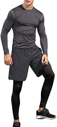 Kurutma Elastik Uzun Uzun Takım Elbise O erkek Boyun Spor Kollu fitness pantolonları Rahat Hızlı Erkek Takım Elbise