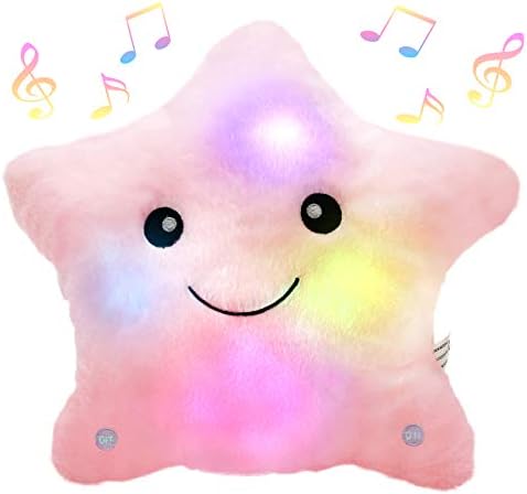 BSTAOFY Müzikal LED Pırıltı Yıldız Doldurulmuş Hayvanlar Yaratıcı Ninni Light up Yumuşak Şarkı Yastık peluş oyuncaklar