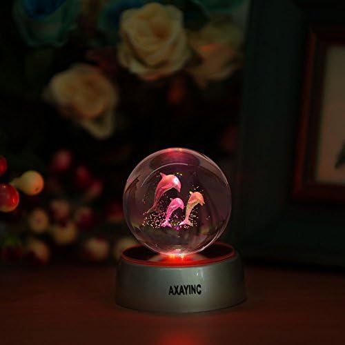 AXAYİNC 3D Kristal Top Gece Lambası Standı ile 7 Renk Değişimi Çocuklar için Bebek yatak odası dekoru doğum günü hediyesi