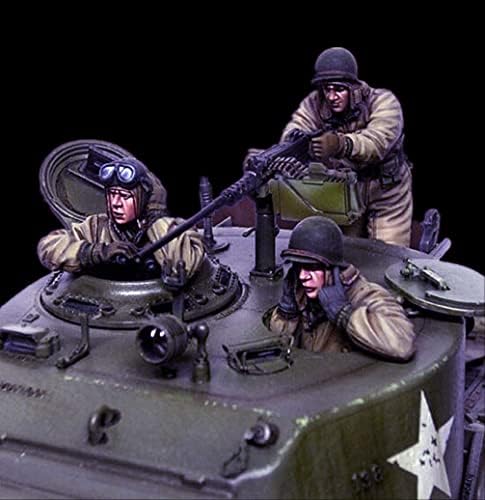 1/35 İKINCI dünya savaşı ABD Tankı Asker Reçine Şekil Kiti Minyatür Reçine Kiti //5L7-2 (demonte ve boyasız) (3 Kişi,