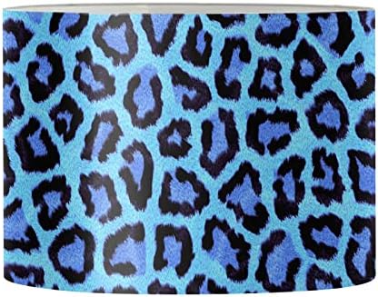 Howilath Mavi Leopar Çita Lamba Gölge PVC Lamba Gölge Yuvarlak Davul Lamba Gölge Kız Odası, Yatak Odası, Misafir Odası,