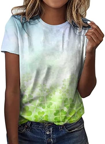 Aziz Patrick Günü T-Shirt Bayan Moda Tunik Üstleri Kısa Kollu Slim Fit O-Boyun Şık Rahat Grafik Tees Gömlek