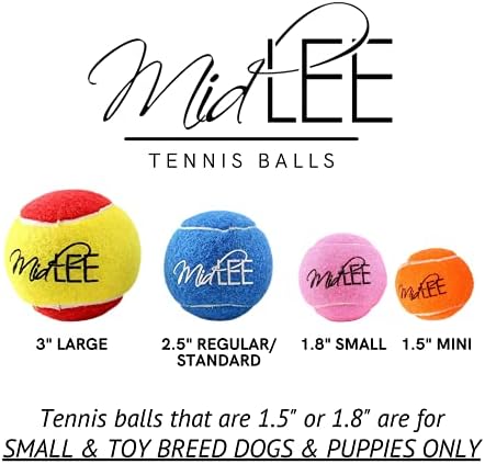 Midlee 1.5 Mini Köpek Tenis Topları Toplu Set 25 Çeşitli Renkler