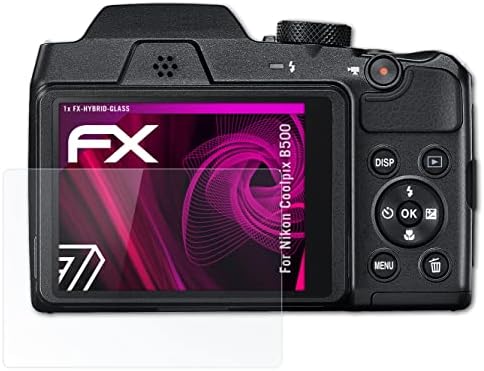 atFoliX Plastik Cam koruyucu film ile Uyumlu Nikon Coolpix B500 Cam Koruyucu, 9H Hibrid Cam FX Cam Ekran Koruyucu