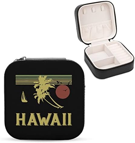 Vintage Hawaiian kadın Premium Seyahat Küçük Mücevher kolye kutusu Yüzük Depolama Organizatör Mini Vitrin