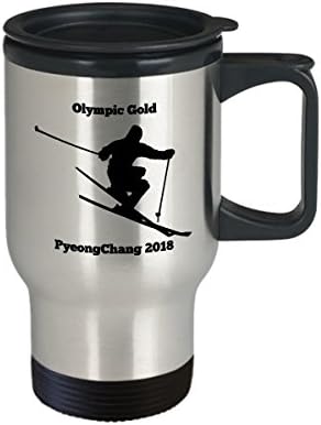 Olimpiyatları Seyahat Kupa-Olimpiyat Altın Madalya Kayak PyeongChang 2018 Kahve Kupa