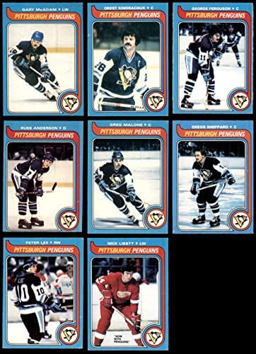 1979-80 O-Pee-Chee Pittsburgh Penguenleri Takım Setine Yakın Pittsburgh Penguenleri (Set) ESKİ / MT + Penguenler