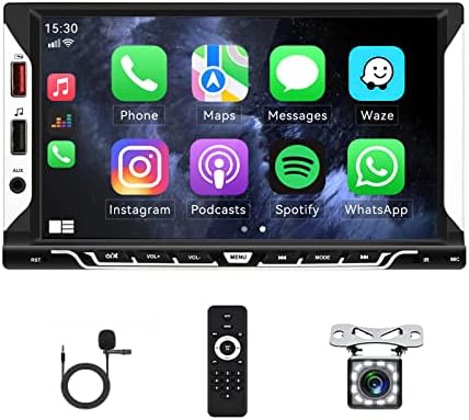 Çift Din Araba Stereo Kablosuz Apple CarPlay Android Oto 7 inç Dokunmatik Ekran Ses Ayna Bağlantı Bluetooth 5.1 FM
