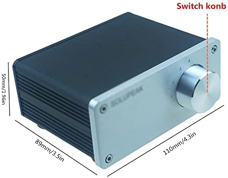 SLNFXC Ses Sinyali Switcher 4 Giriş 1 Out HiFi Stereo RCA anahtar ayırıcı Seçici Kutusu (Siyah)