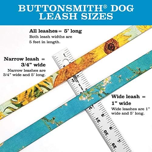 Buttonsmith Van Gogh Iris Köpek Tasması - Solmaz Kalıcı Olarak Yapıştırılmış Baskı, Ekstra Ağır Hizmet Tipi Hızlı
