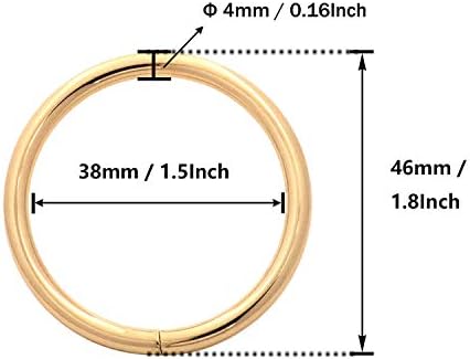 Tianbang Açık Altın 1.5 İç Çap O Ring Kaynaksız 6'lı Paket