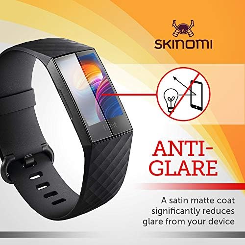Skinomi Mat Tam Vücut Koruyucu Fitbit Şarj 3 ile uyumlu (Fitbit Şarj 4) (3'lü Paket)(Ekran Koruyucu + Arka Cilt Kapağı)