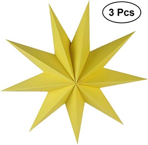 Didiseaon Doğuş Süsler 3 adet Kağıt Yıldız fener Abajur Kapakları Noel 3D kağıt 9 sivri yıldız ışığı asılı dekorasyon